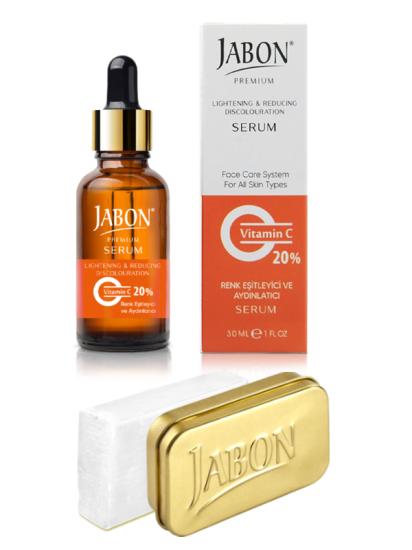 Jabon Kolajen Katkılı Renk Eşitleyici ve Cilt Aydınlatıcı C Vitaminli Serum + Cilt Beyazlatma Sabunu