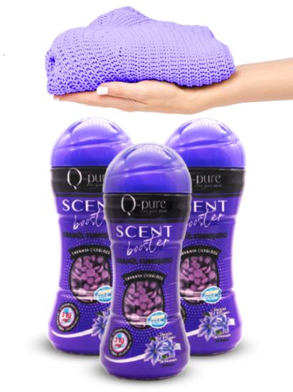 Q-Pure Organik Granül Çamaşır Yumuşatıcı & Çamaşır Parfümü Lavanta Çiçeği Özü 210 gr X 3’lü