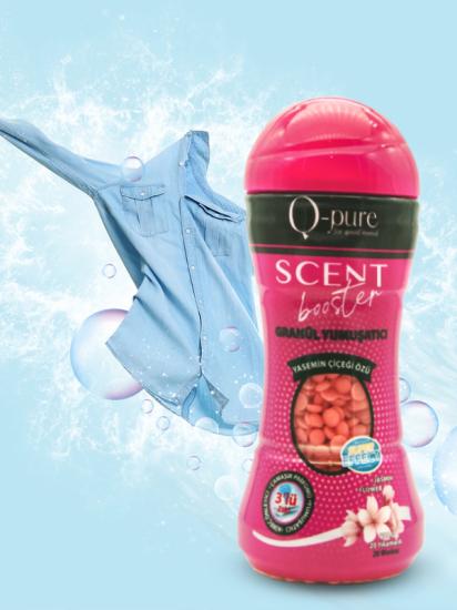 Q-Pure Organik ve Vegan Granül Çamaşır Yumuşatıcı &  Çamaşır Parfümü Yasemin Çiçeği Özü 210 gr