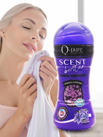 Q-Pure Organik ve Vegan Granül Çamaşır Yumuşatıcı & Çamaşır Parfümü Lavanta Çiçeği Özü 210 gr
