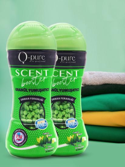 Q-Pure Organik Granül Çamaşır Yumuşatıcı & Çamaşır Parfümü Orman Ferahlığı 210 gr X 2’li